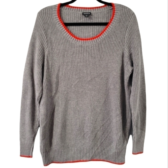 Torrid Chunky Knit Sweater Gray 2 - Picture 1 of 7